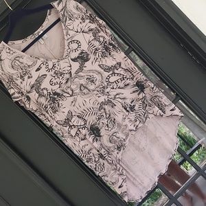 High low spooky mauve shirt